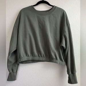 JoyLab Olive Green Cropped Sweatshirt